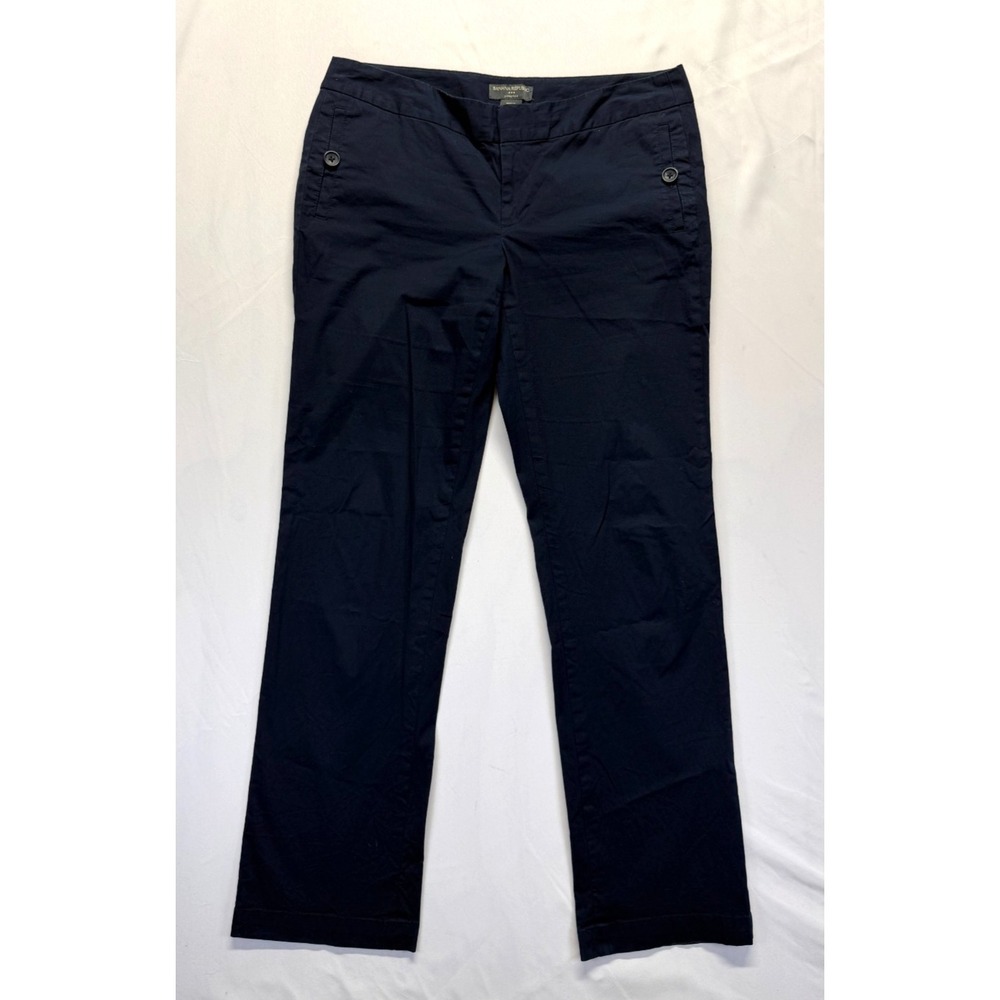 Banana Republic Ankle Pants Womens 6 Navy Blue Stretch Straight Leg Casual Wear